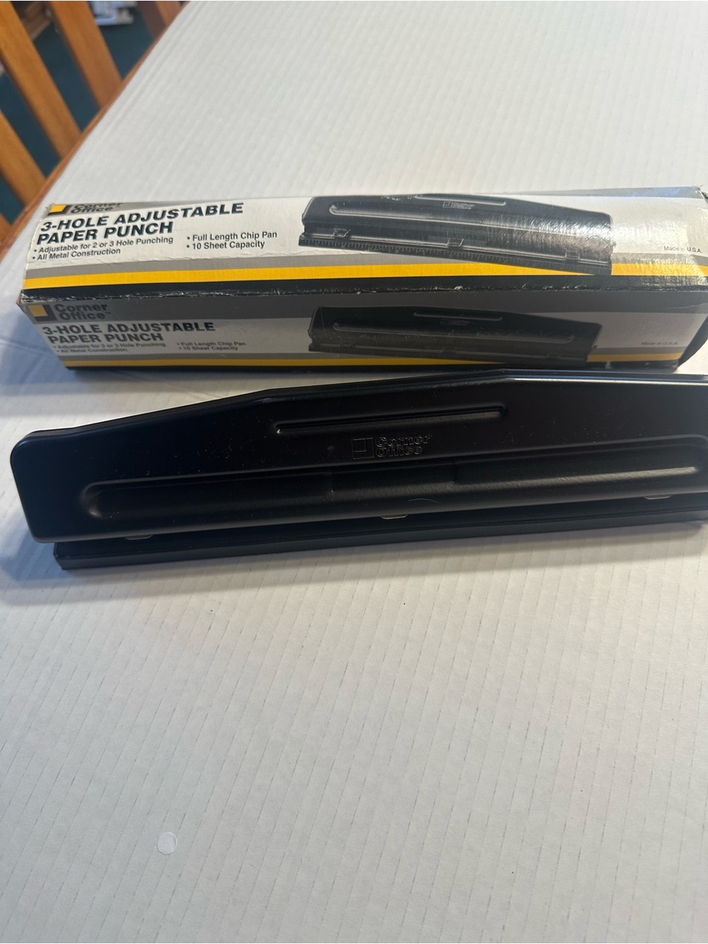 3-Hole Adjustable Paper Punch - Black - Picture 3 of 3